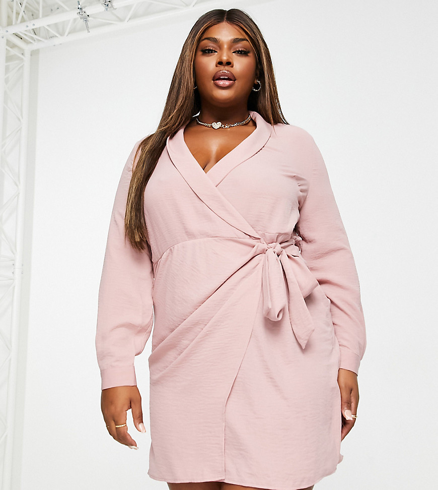Dresses by ASOS Curve All other dresses can go home Wrap front Long sleeves Tie waist Regular fit