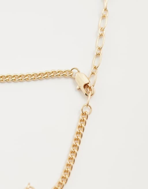 ASOS DESIGN CURVE - Collarino rigido dorato con ciondoli rotondi martellati, 3 di 4