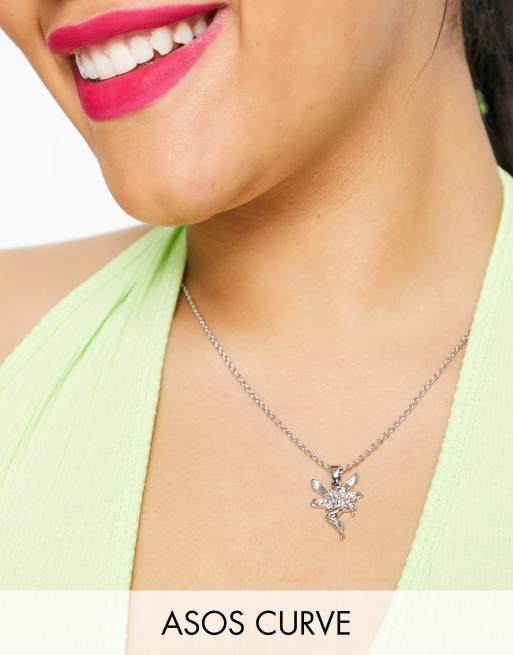 ASOS DESIGN Curve - Collier avec pendentif fée - Argenté