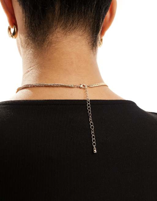 ASOS DESIGN Curve - Collier court à fins maillons gourmette - Doré, 4 de 4