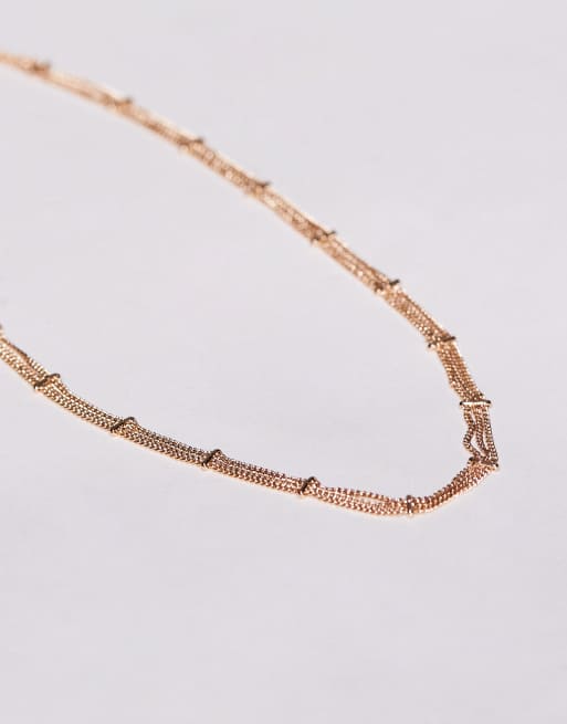 ASOS DESIGN Curve - Collier ras de cou à maillons fins et détails tirets - Doré, 2 de 3