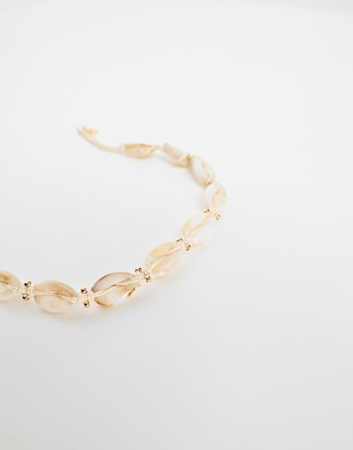 ASOS DESIGN Curve - Collier ras de cou avec coquillages fantaisie - Neutre, 3 de 4