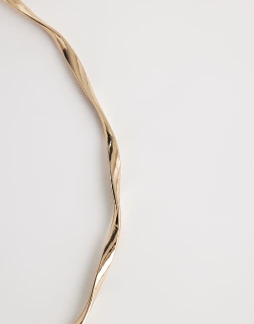 ASOS DESIGN Curve - Collier torque ras du cou effet torsadé - Doré, 3 de 4