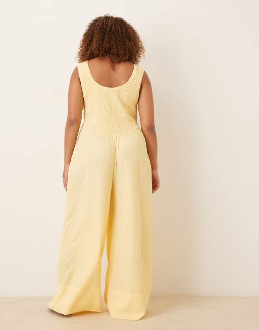 ASOS DESIGN Curve - Combinaison effet froissé à encolure dégagée - Babeurre, 2 de 4