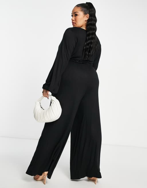 ASOS DESIGN Curve - Combinaison nouée devant - Noir, 4 de 4