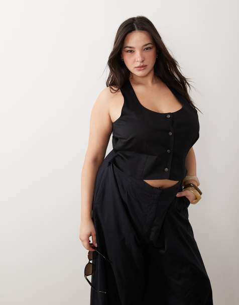 ASOS DESIGN Curve - Combinaison style gilet de costume - Noir - view 1
