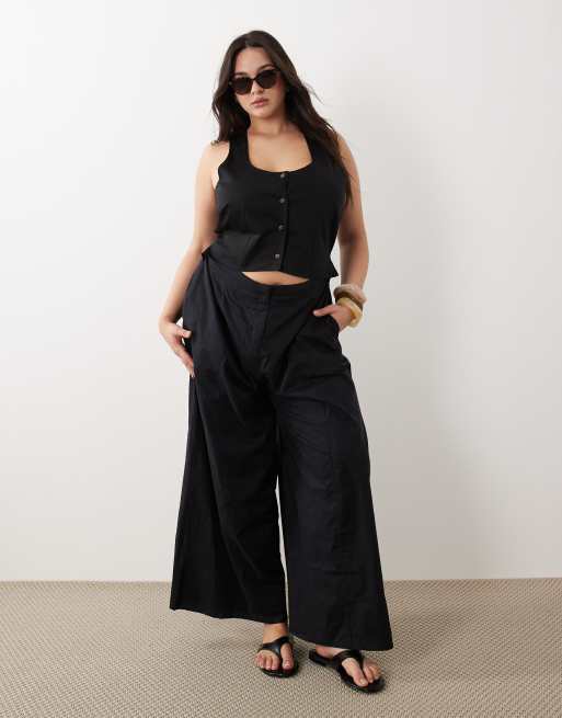 ASOS DESIGN Curve - Combinaison style gilet de costume - Noir, 2 de 4