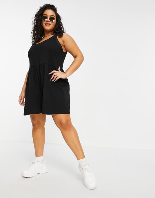 ASOS DESIGN Curve - Combishort à bretelles avec liens à nouer aux épaules - Noir, 4 de 4