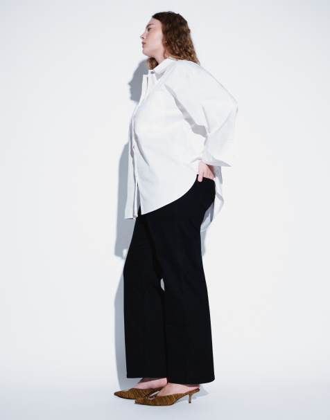 ASOS DESIGN Curve comfort stretch straight leg jean in black - view 1