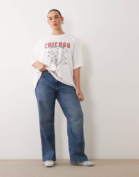 ASOS DESIGN Curve comfort stretch straight leg jeans in dark vintage wash - view 1