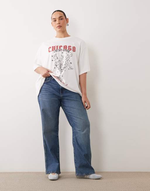 ASOS DESIGN Curve comfort stretch straight leg jeans in dark vintage wash, 1 of 5