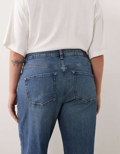 ASOS DESIGN Curve comfort stretch straight leg jeans in dark vintage wash, 5 of 5