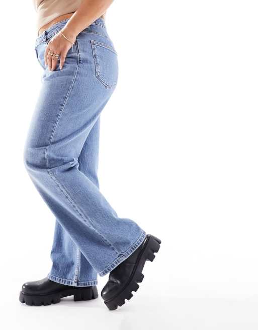 ASOS DESIGN Curve - Comfortabele stretchjeans met rechte pijpen in blauw, 2 van 5