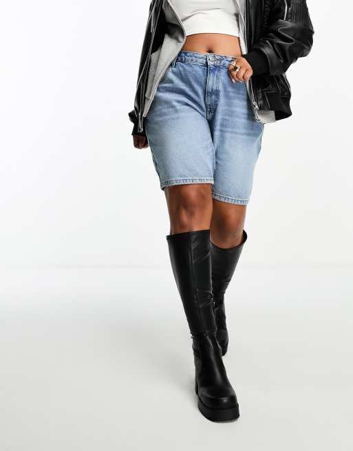 ASOS DESIGN Curve – Command – Kniehohe Stiefel in Schwarz mit 