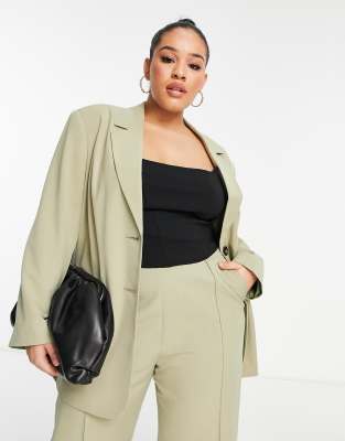 Topshop Tailored Petite belted blazer in black