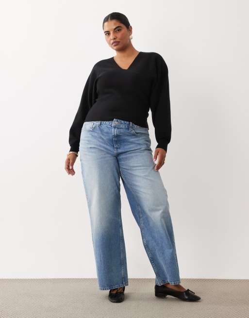 ASOS DESIGN Curve compacte batwing trui in zwart, 2 van 4