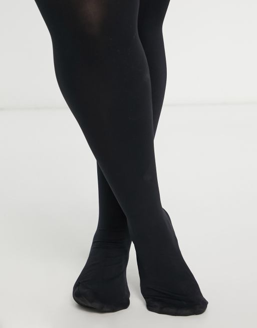 ASOS DESIGN Curve - Confezione da 2 paia di collant 90 denari super elasticizzati neri, 3 di 4