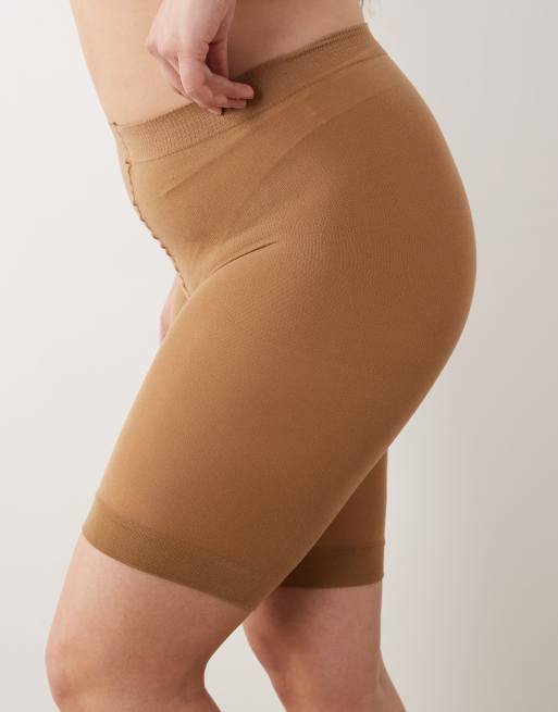 ASOS DESIGN Curve - Confezione da 2 pantaloncini anti-sfregamento oro bronzo, 3 di 3