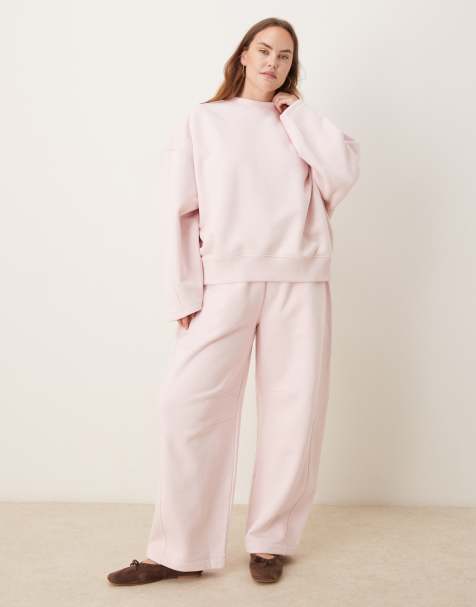 ASOS DESIGN Curve - Coordinato premium pesante da 500 gsm rosa - view 1