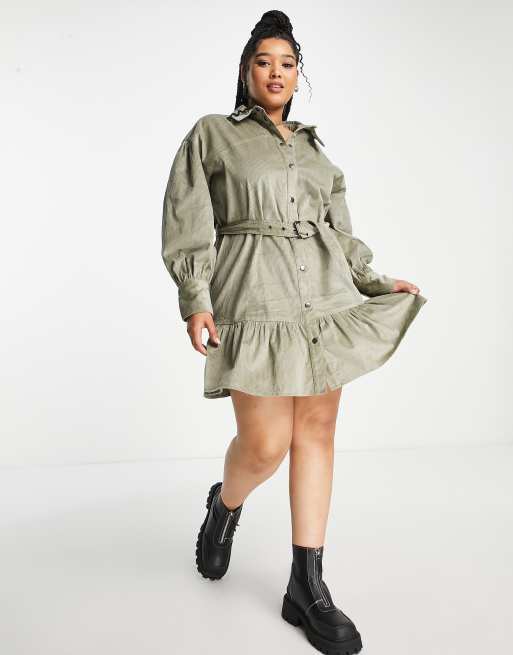 Asos design peplum hot sale mini shirt dress