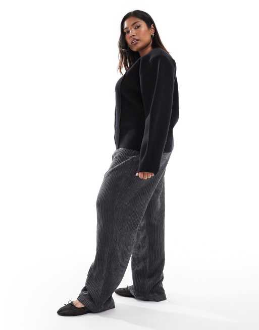 ASOS DESIGN Curve corduroy pull on pants in gray, 5 of 5