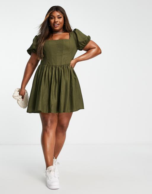 Olive green sale skater dress