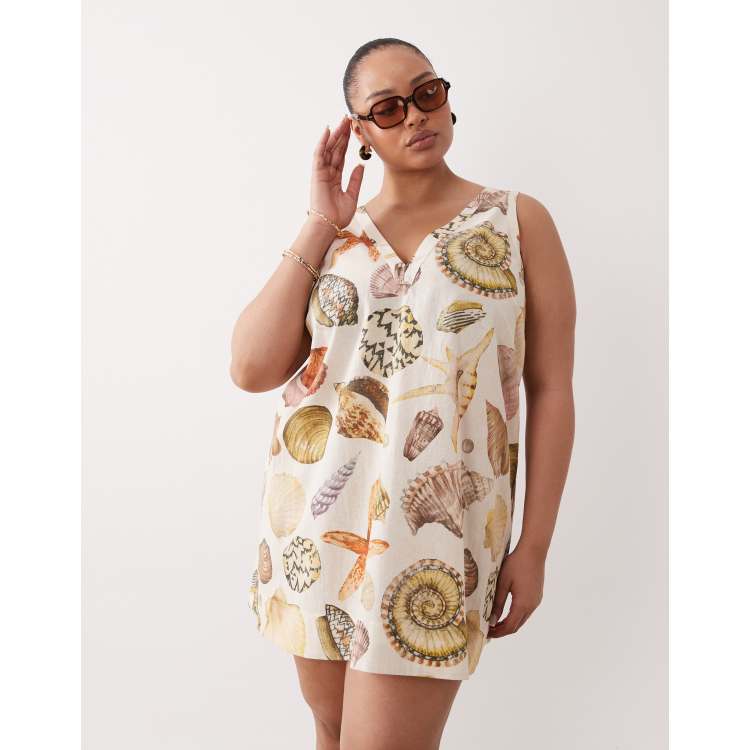asos design mini reversible cotton slub smock dress ASOS DESIGN mini reversible cotton slub smock dress