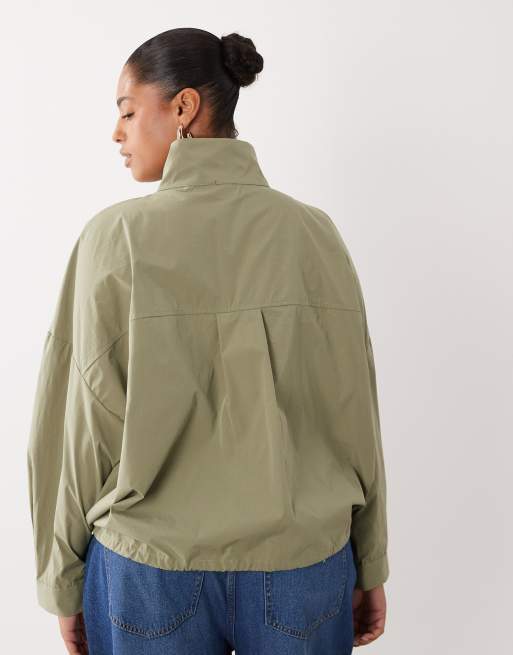ASOS DESIGN Curve - Coupe-vent avec poches - Kaki, 4 de 4