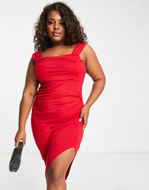 Asos curve outlet red dress