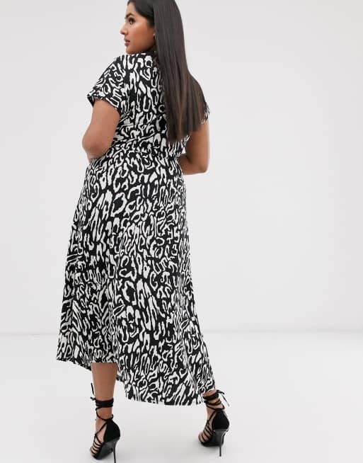 Asos design tie waist maxi outlet dress in animal print