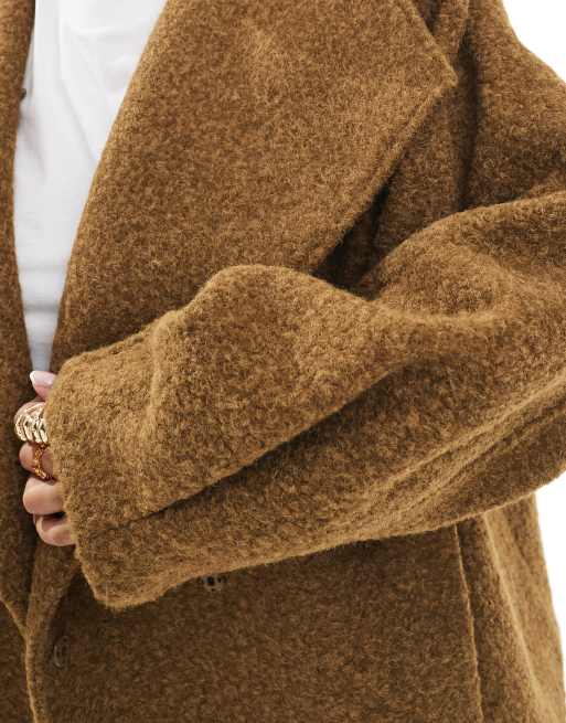 ASOS DESIGN Curve cozy funnel neck oversized jacket in olive