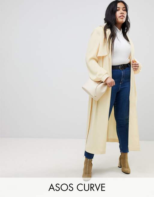 Plus Long Sleeve Waterfall Chiffon Duster Coat, 57% OFF