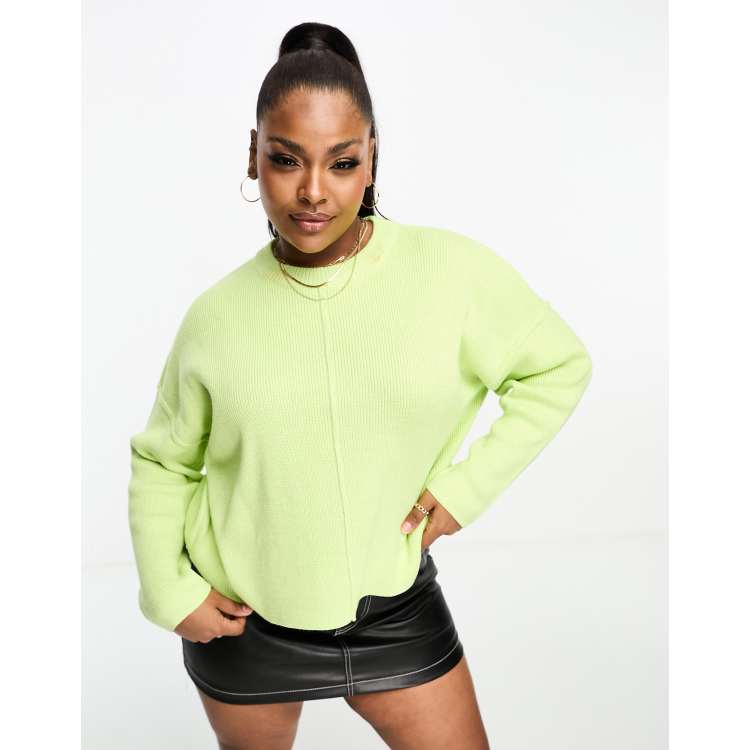 Lime green shop mock neck