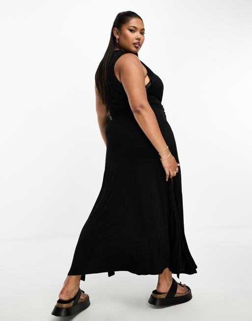 knee length dresses for ladies Women's Lucca Midi Dress Black in Size XL by Outcast