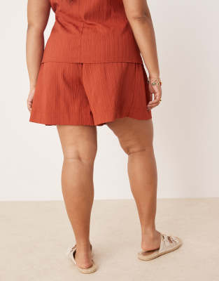 Asos Design Curve Crinkle Pull On Shorts