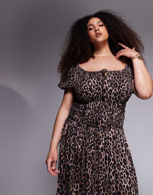 knee length dresses for ladies CurveWow Floral Milkmaid Midi Dress Black  Curvewow