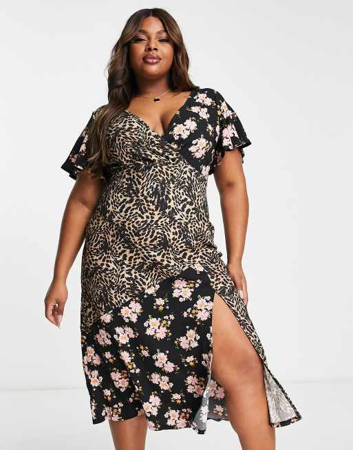 Asos leopard print outlet wrap dress