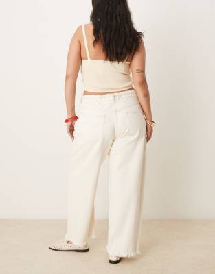 Asos Curve Asos Design Curve Crop Wide Leg Dad Jean With Belt