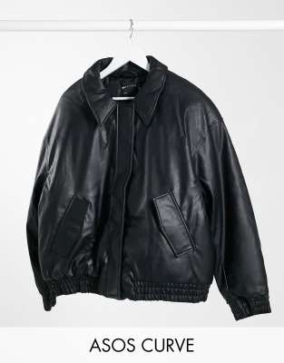asos design bomber jacket in black