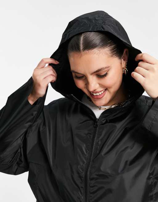 Black cropped store rain jacket