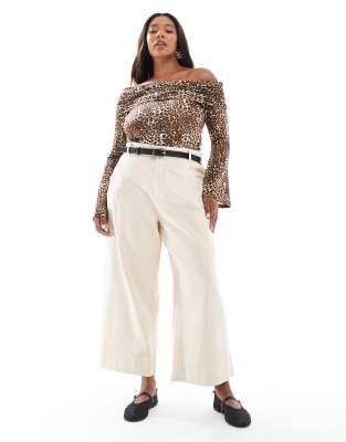 ASOS DESIGN CURVE CROPPED WIDE LEG PANTS 