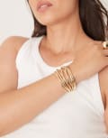 [ASOS Curve] ASOS DESIGN Curve cuff bracelet with wire design in gold tone No Size GOLD