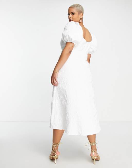 Designer white midi store dress