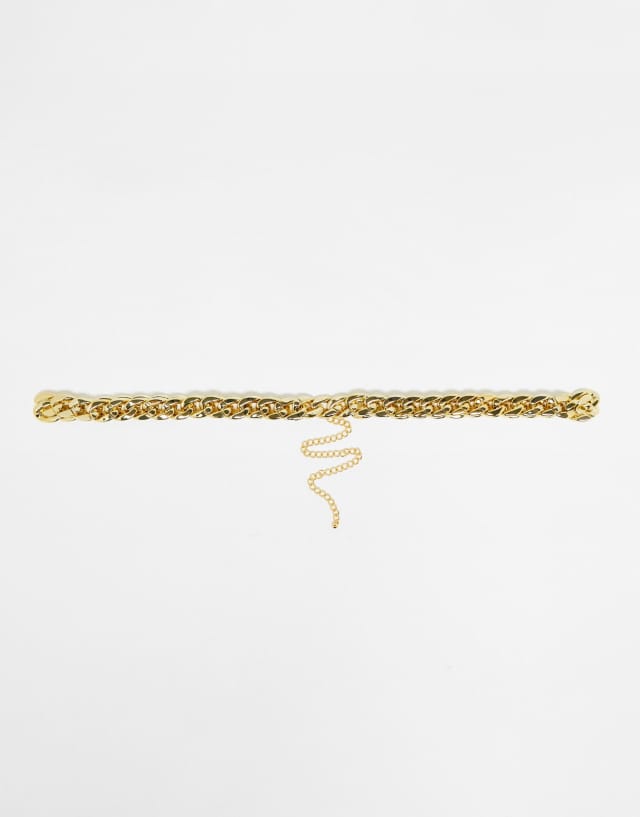 ASOS DESIGN Curve curb chain in gold