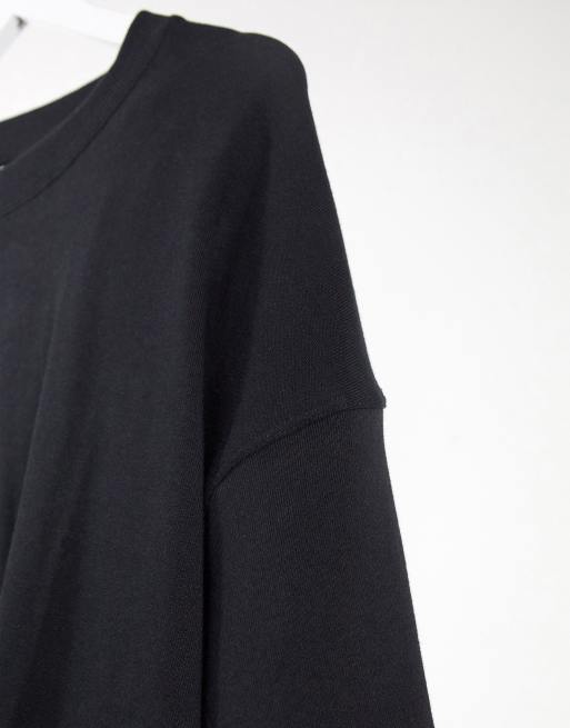 ASOS DESIGN Curve – Czarna bawełniana bluza oversize – BLACK, 4 z 4