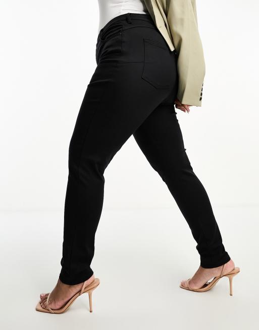 ASOS DESIGN Curve – Czarne jeansy push up o obcisłym kroju