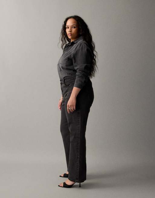 ASOS DESIGN Curve – Czarne jeansy z prostymi nogawkami ze stretchem, 2 z 7