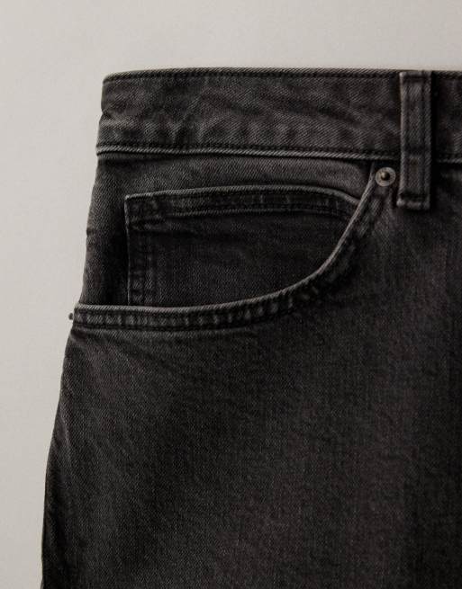 ASOS DESIGN Curve – Czarne jeansy z prostymi nogawkami ze stretchem, 7 z 7