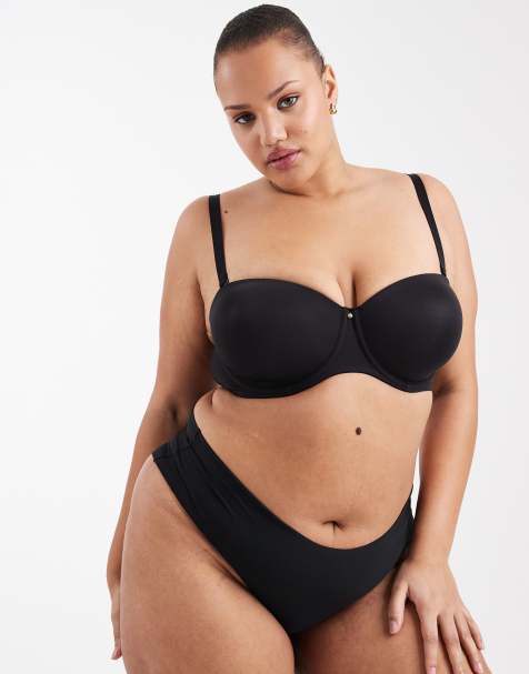 ASOS DESIGN Curve – Czarny profilowany biustonosz z fiszbinami do noszenia na kilka sposobów - view 1