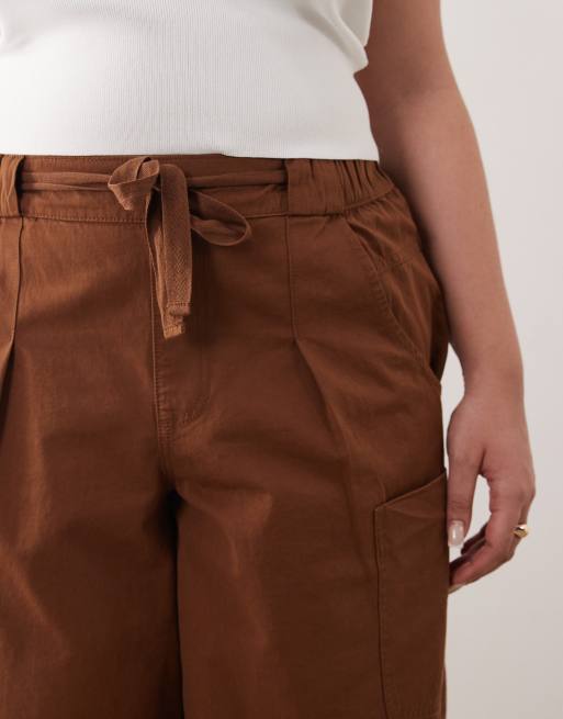 ASOS DESIGN Curve – Czekoladowe wciągane spodnie barrel, 4 z 5